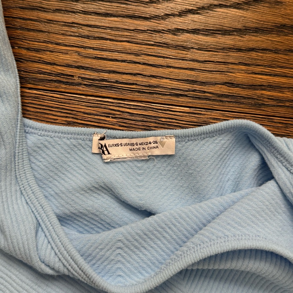 Light Blue Ribbed Zara Tank Top - Picture 3 of 3